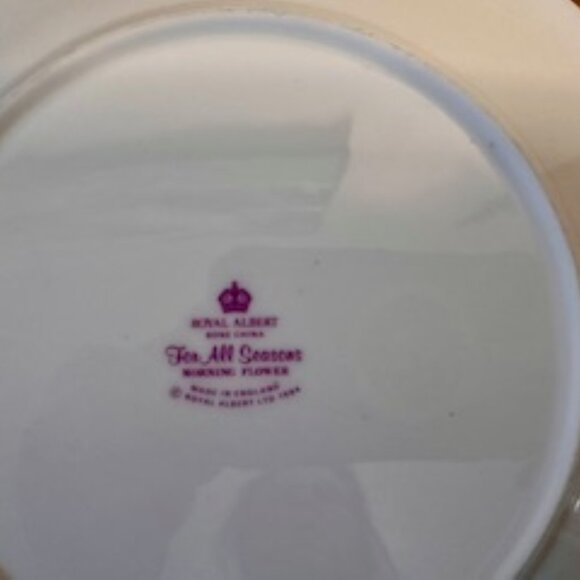 Royal Albert Morning Flower Plate Set Vintage For All Seasons England Blue Flora - Picture 6 of 6